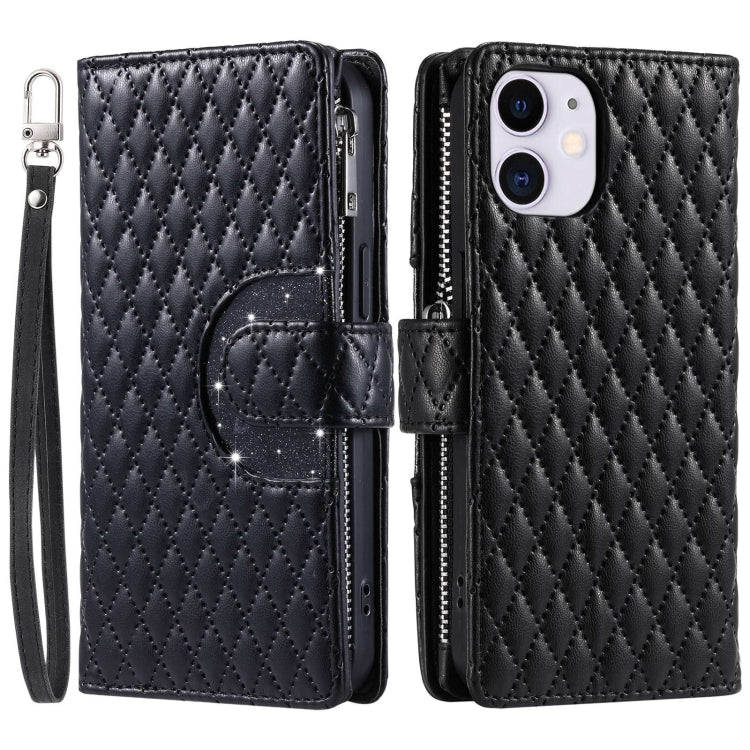 Glitter Lattice Zipper Wallet Leather Phone Case, Series 1