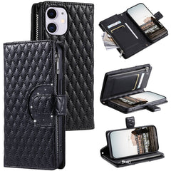 Glitter Lattice Zipper Wallet Leather Phone Case, Series 1