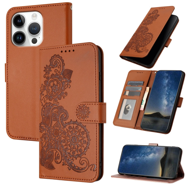 Datura Flower Embossed Flip Leather Phone Case, Series 1