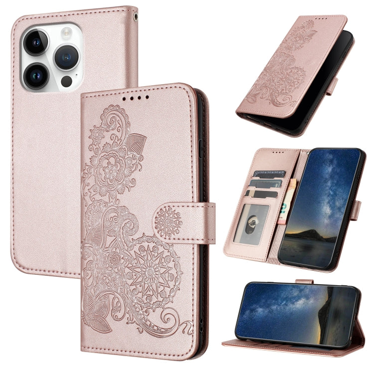 Datura Flower Embossed Flip Leather Phone Case, Series 1