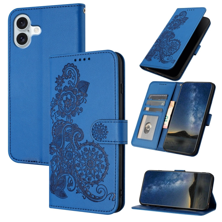 Datura Flower Embossed Flip Leather Phone Case, Series 1