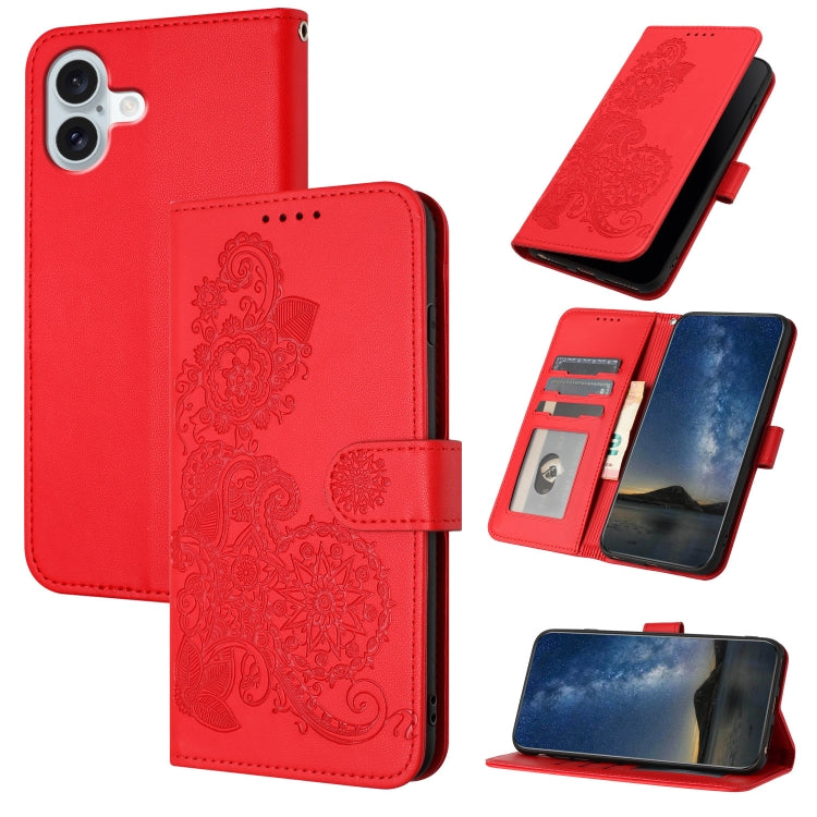 Datura Flower Embossed Flip Leather Phone Case, Series 1