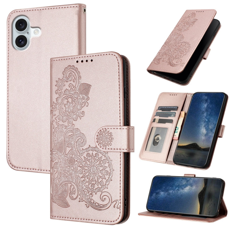 Datura Flower Embossed Flip Leather Phone Case, Series 1