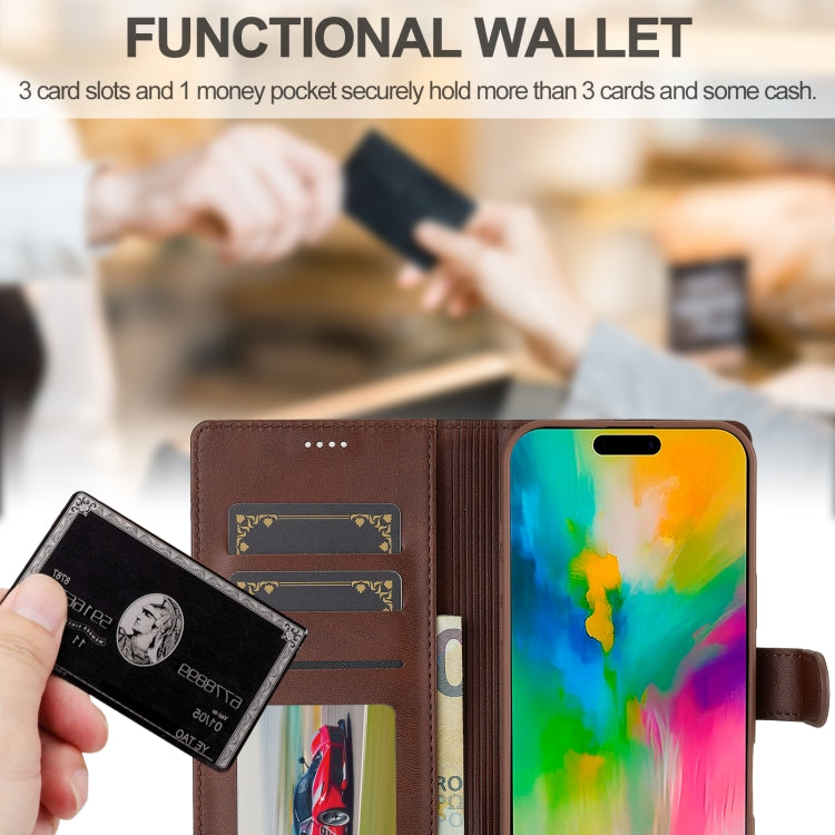 LC.IMEEKE Calf Texture Horizontal Flip Leather Case, For iPhone 16 Pro Max, iPhone 16e