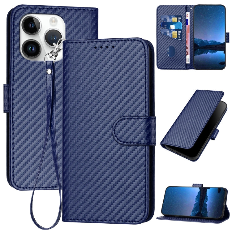 YX0070 Carbon Fiber Buckle Leather Phone Case with Lanyard, Series 1