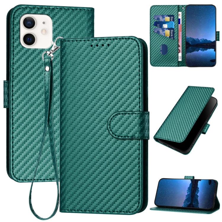 YX0070 Carbon Fiber Buckle Leather Phone Case with Lanyard, Series 1