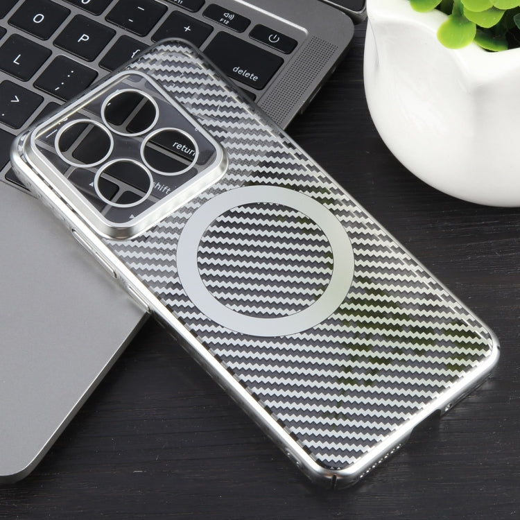 6D Plated Carbon Fiber Clear Magsafe PC Phone Case