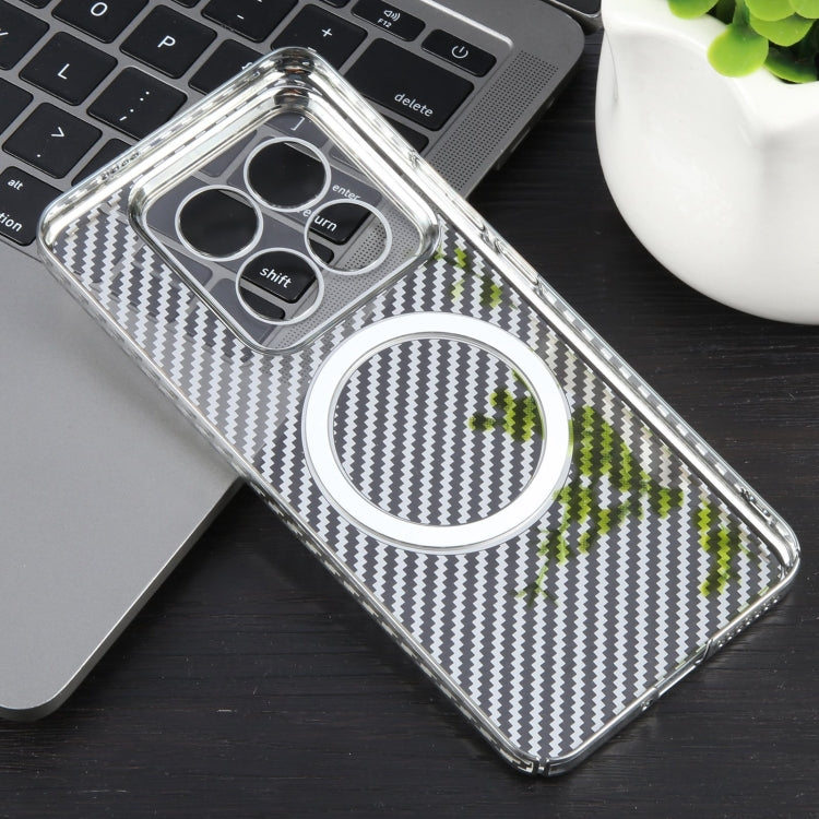 6D Plated Carbon Fiber Clear Magsafe PC Phone Case