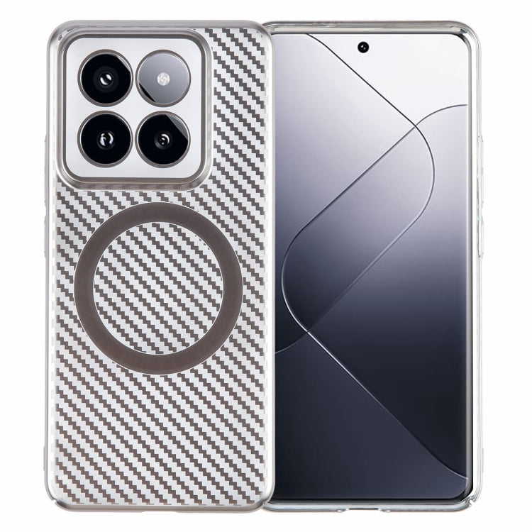 6D Plated Carbon Fiber Clear Magsafe PC Phone Case