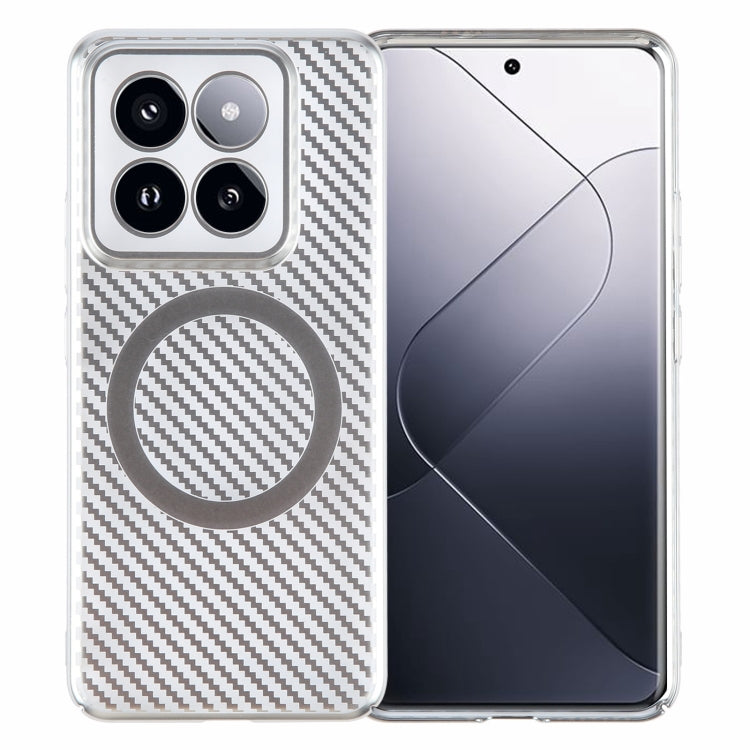 6D Plated Carbon Fiber Clear Magsafe PC Phone Case