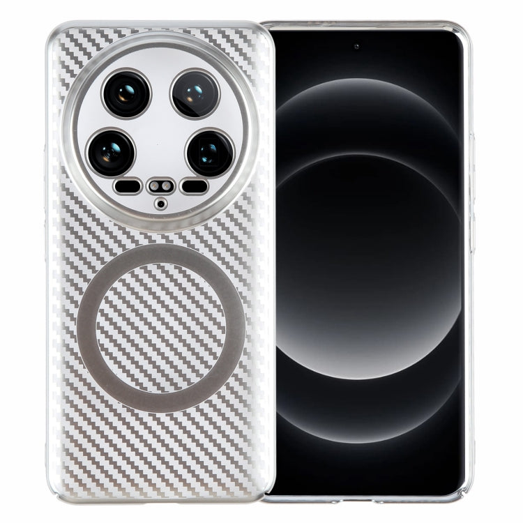 6D Plated Carbon Fiber Clear Magsafe PC Phone Case