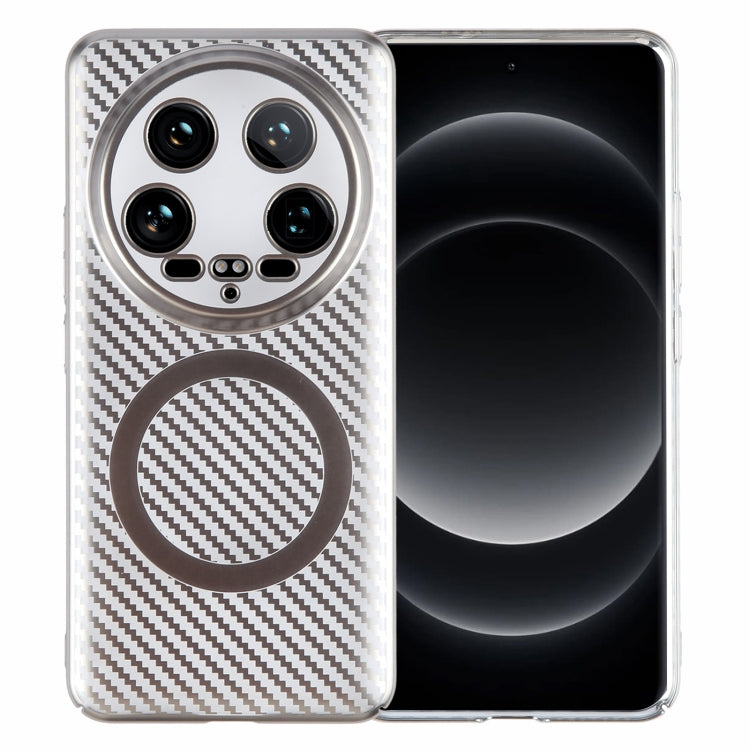 6D Plated Carbon Fiber Clear Magsafe PC Phone Case