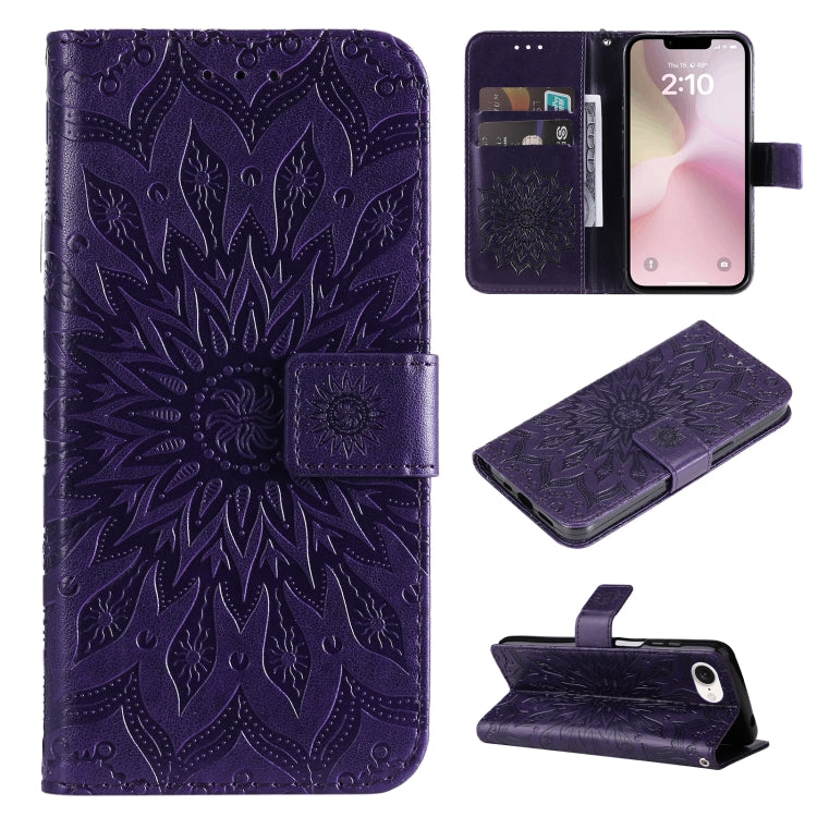 Embossed Sunflower Pattern Flip Leather Phone Case, Series 1