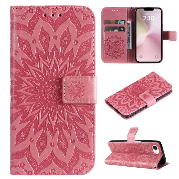 Embossed Sunflower Pattern Flip Leather Phone Case, Series 1