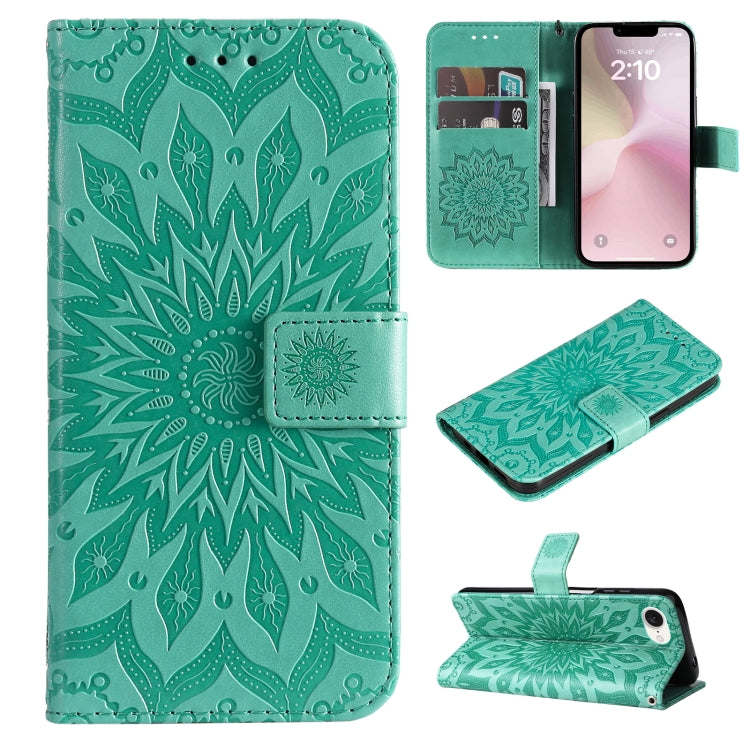 Embossed Sunflower Pattern Flip Leather Phone Case, Series 1