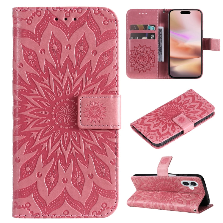 Embossed Sunflower Pattern Flip Leather Phone Case, Series 1