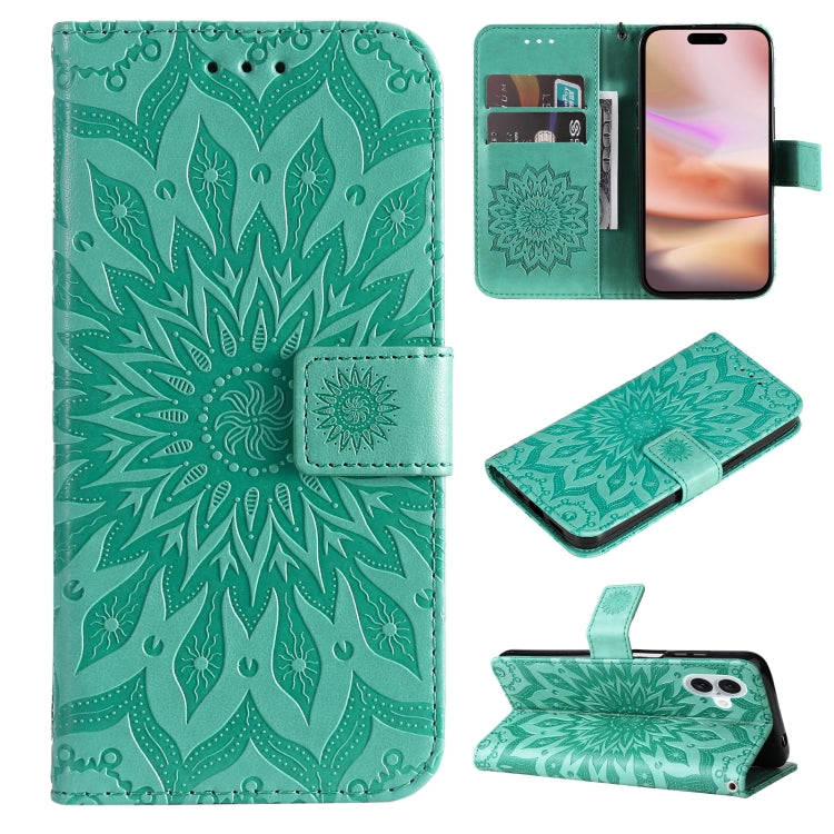 Embossed Sunflower Pattern Flip Leather Phone Case, Series 1