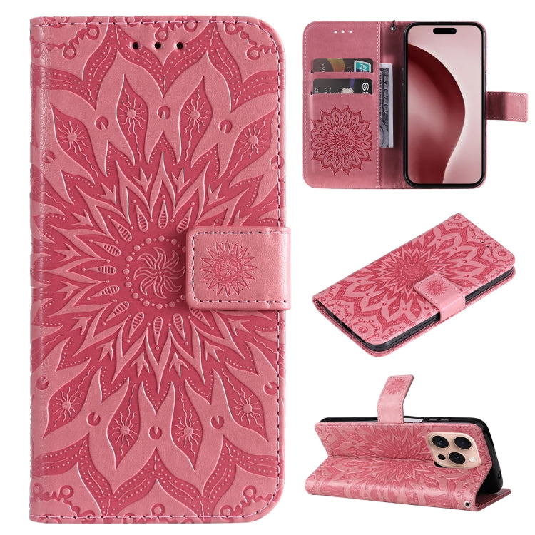 Embossed Sunflower Pattern Flip Leather Phone Case, Series 1