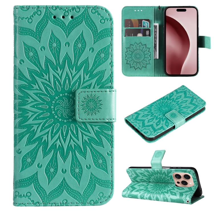 Embossed Sunflower Pattern Flip Leather Phone Case, Series 1