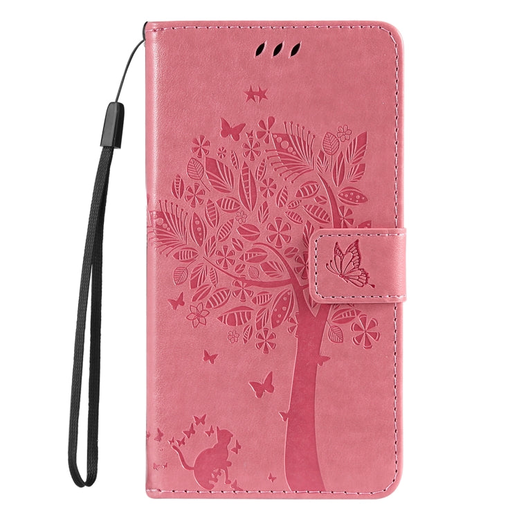 Tree & Cat Embossed Pattern Flip Leather Phone Case, Series 1