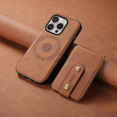 Denior D14 NK Retro Pattern MagSafe Magnetic Card Holder Leather Phone Case, For iPhone 16 Pro Max, For iPhone 16 Pro, For iPhone 16 Plus, For iPhone 16, For iPhone 15 Pro Max, For iPhone 15 Pro, For iPhone 15 Plus, For iPhone 15