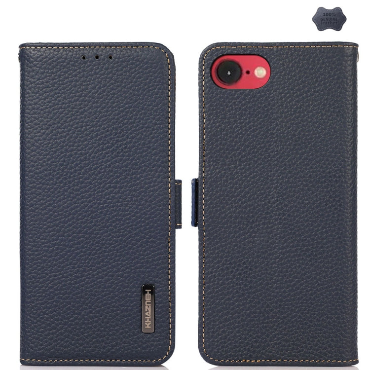 KHAZNEH Side-Magnetic Litchi Genuine Leather RFID Case