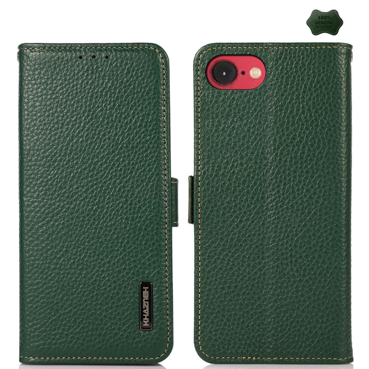 KHAZNEH Side-Magnetic Litchi Genuine Leather RFID Case