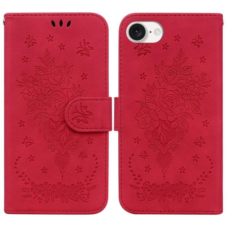 Butterfly Rose Embossed Leather Phone Case