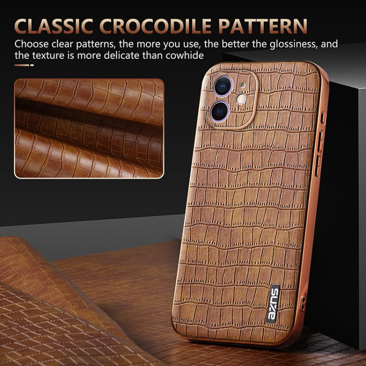 AZNS Electroplated Frame Crocodile Texture Full Coverage Phone Case, Series 1