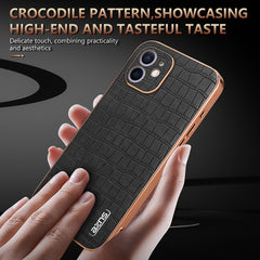 AZNS Electroplated Frame Crocodile Texture Full Coverage Phone Case, Series 1