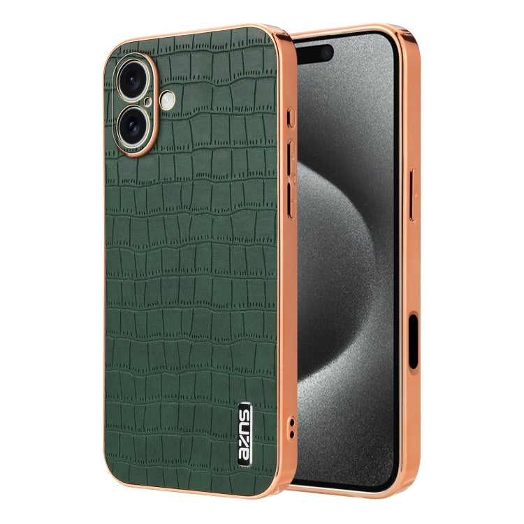 AZNS Electroplated Frame Crocodile Texture Full Coverage Phone Case, Series 1