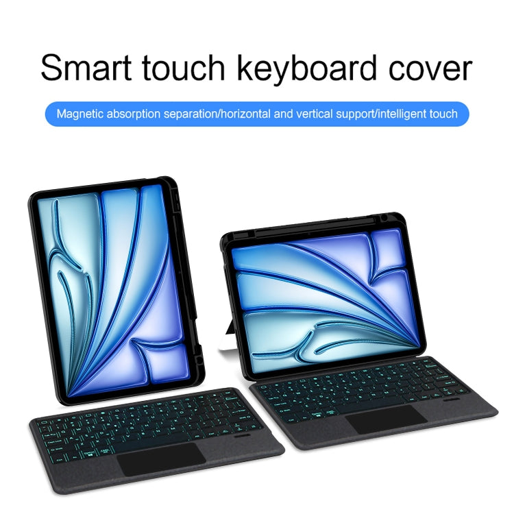 Intelligent Detachable Touch Bluetooth Keyboard Leather Tablet Case with Backlight/Pen Slot