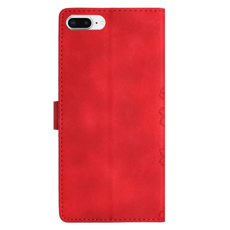 Cherry Blossom Butterfly Skin Feel Embossed PU Phone Case, For iPhone 8 Plus / 7 Plus