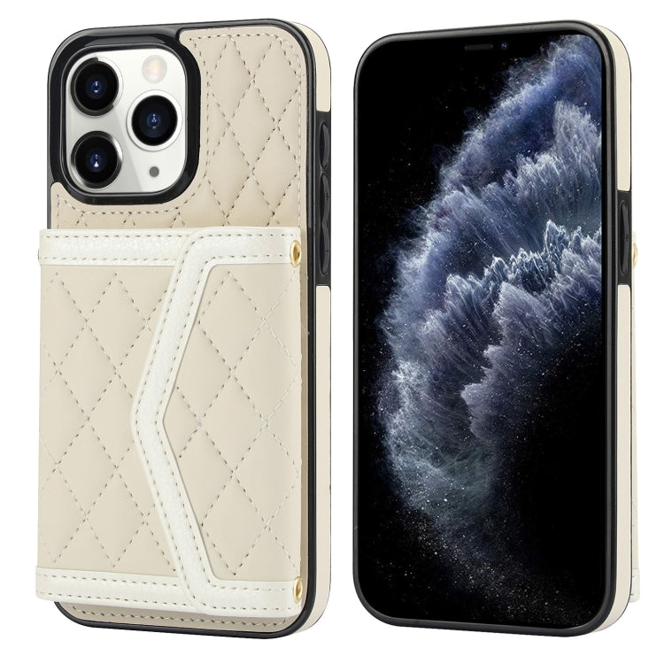 Splicing Rhombic Texture Card Bag Phone Case with Long Lanyard, For iPhone 12 Pro Max, For iPhone 12 mini, For iPhone 11 Pro Max, For iPhone 11