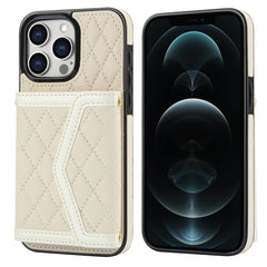 Splicing Rhombic Texture Card Bag Phone Case with Long Lanyard, For iPhone 12 Pro Max, For iPhone 12 mini, For iPhone 11 Pro Max, For iPhone 11