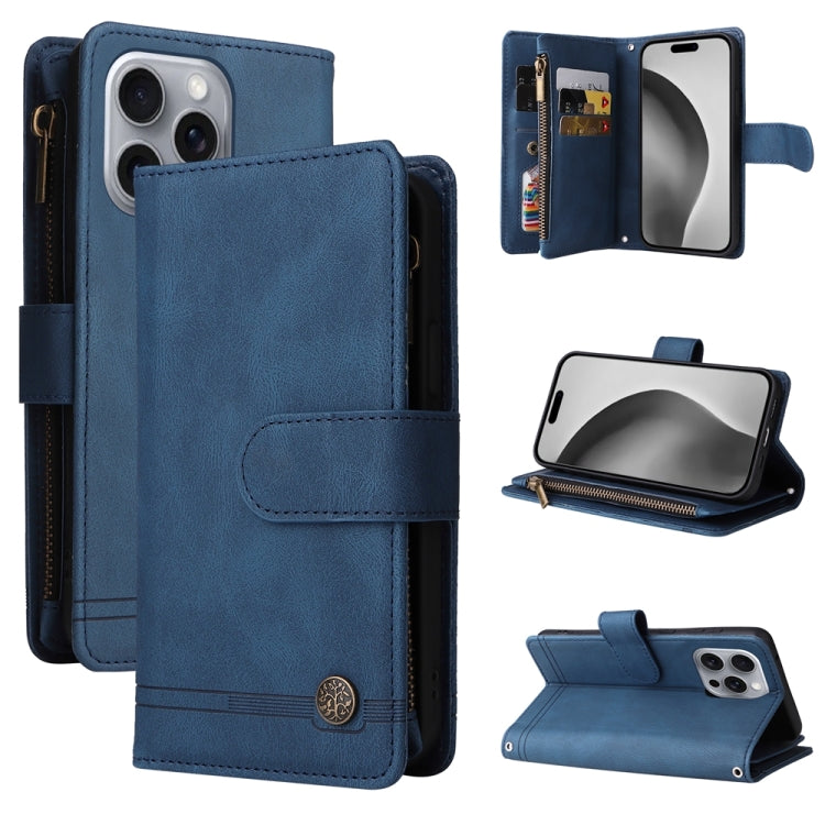 Skin Feel Multi-Card Wallet Zipper Leather Phone Case