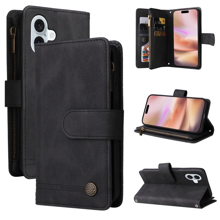 Skin Feel Multi-Card Wallet Zipper Leather Phone Case