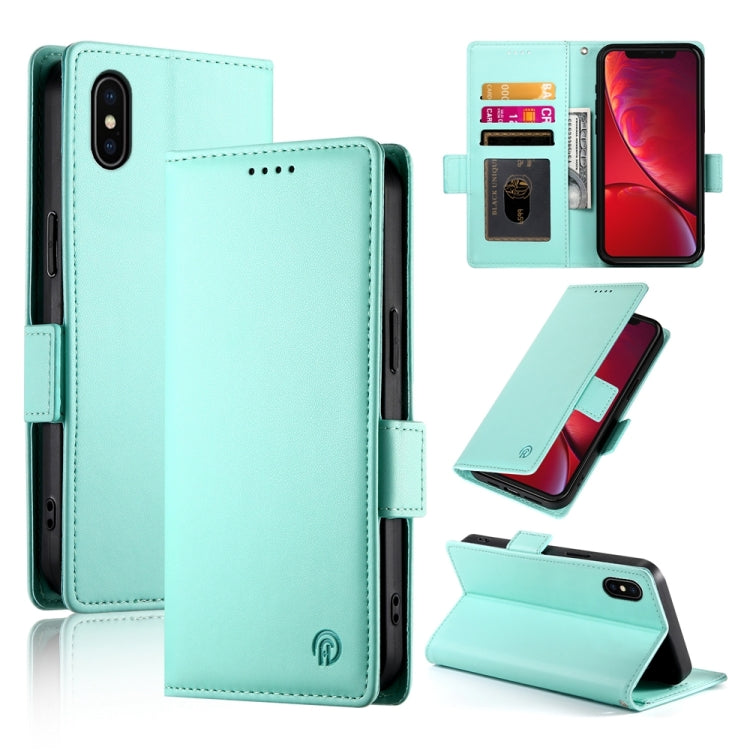 Side Buckle Magnetic Frosted Leather Phone Case, For iPhone X / XS, For iPhone XR, For iPhone XS Max