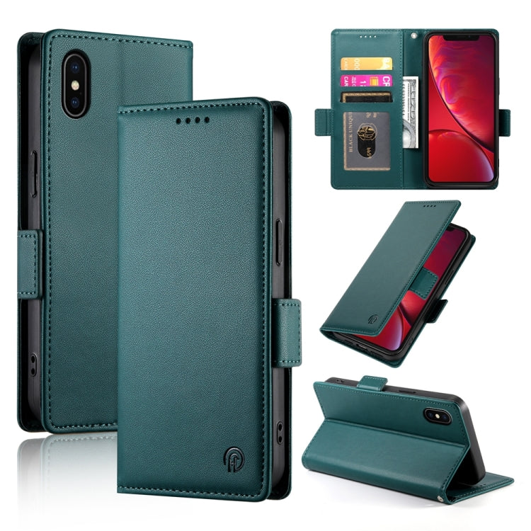 Side Buckle Magnetic Frosted Leather Phone Case, For iPhone X / XS, For iPhone XR, For iPhone XS Max