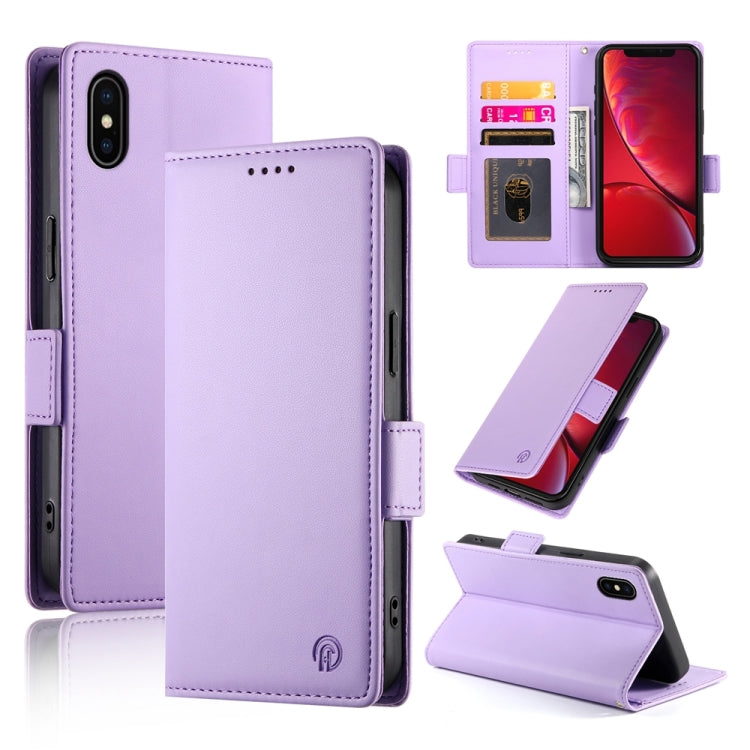 Side Buckle Magnetic Frosted Leather Phone Case, For iPhone X / XS, For iPhone XR, For iPhone XS Max