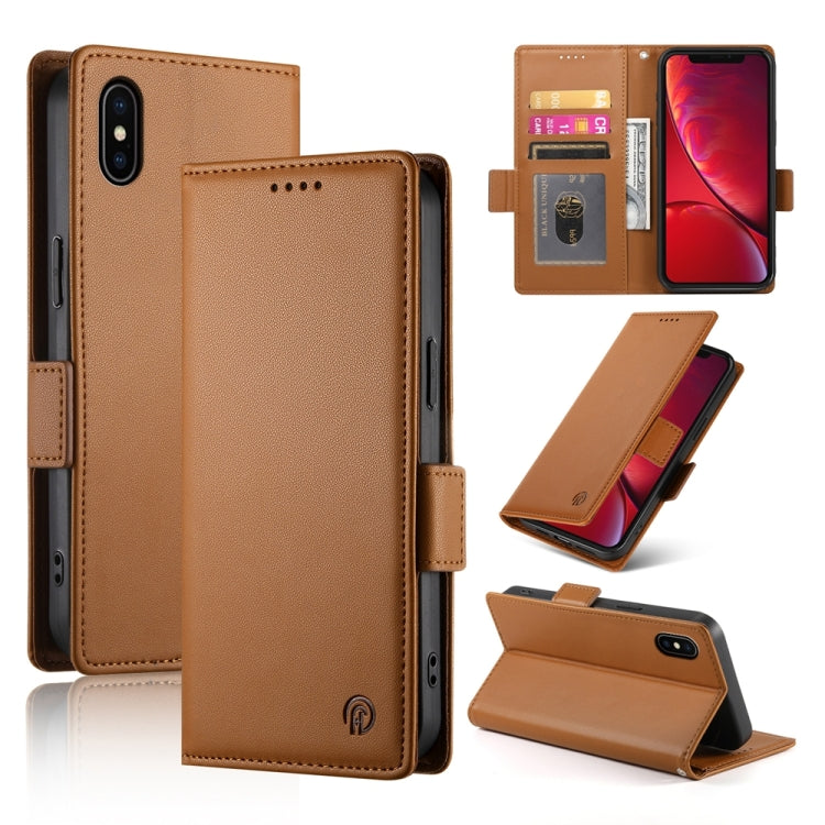 Side Buckle Magnetic Frosted Leather Phone Case, For iPhone X / XS, For iPhone XR, For iPhone XS Max