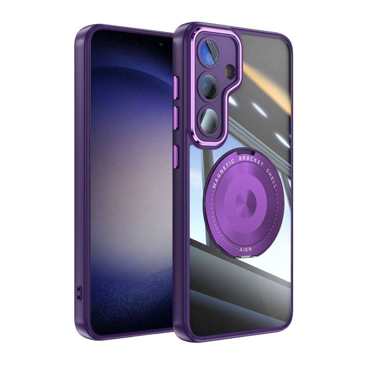 360 Holder MagSafe Acrylic Hybrid TPU Phone Case, For Samsung Galaxy S25 5G, For Samsung Galaxy S25+ 5G, For Samsung Galaxy S25 Ultra 5G, For Samsung Galaxy S24 FE 5G