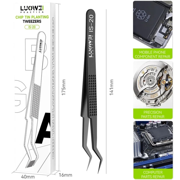 Luowei IS-20 High Precision Flying Line Tin Planting Tweezers, IS-20