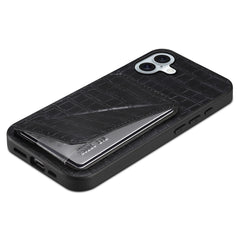 Imitation Crocodile Leather Back Phone Case with Holder