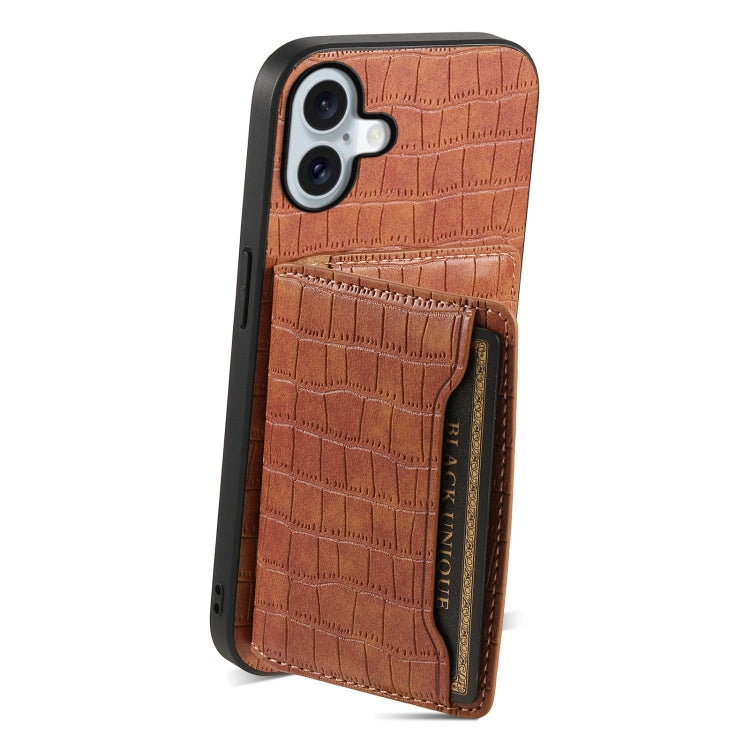 Crocodile Texture Card Bag Design Full Coverage Phone Case