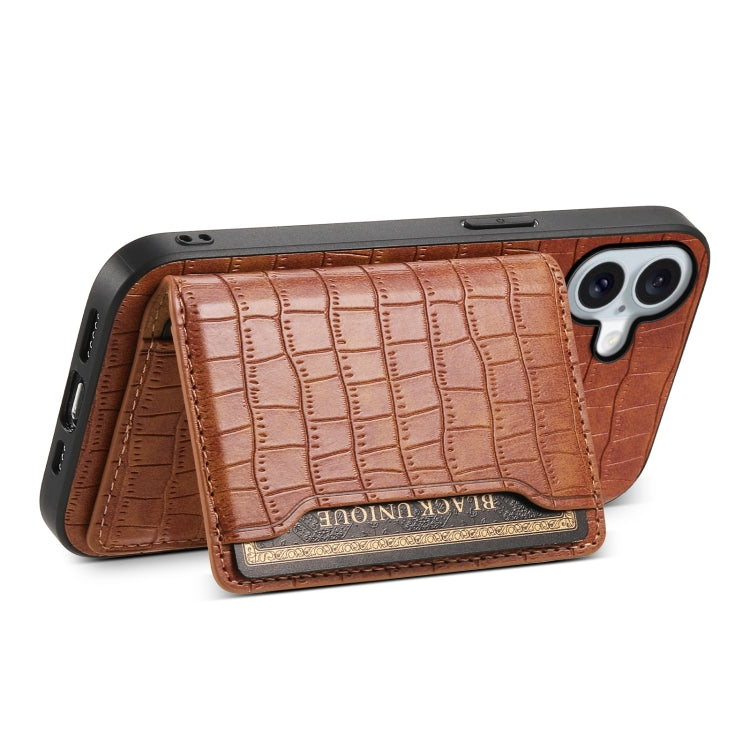 Crocodile Texture Card Bag Design Full Coverage Phone Case