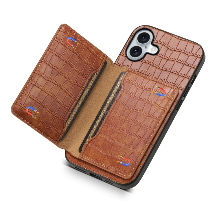 Crocodile Texture Card Bag Design Full Coverage Phone Case