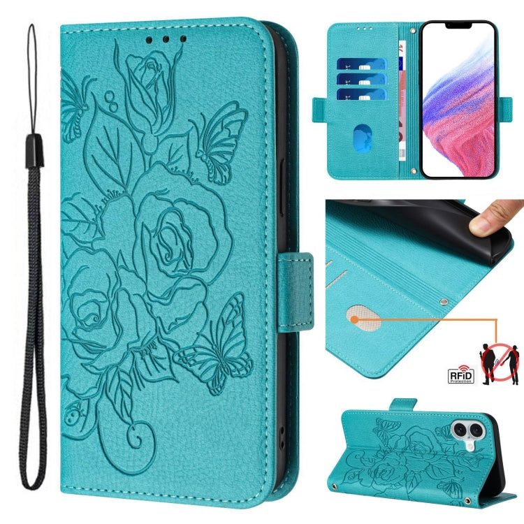 Embossed Rose RFID Anti-theft Leather Phone Case, Series 1