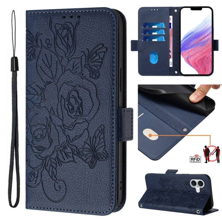 Embossed Rose RFID Anti-theft Leather Phone Case, Series 1