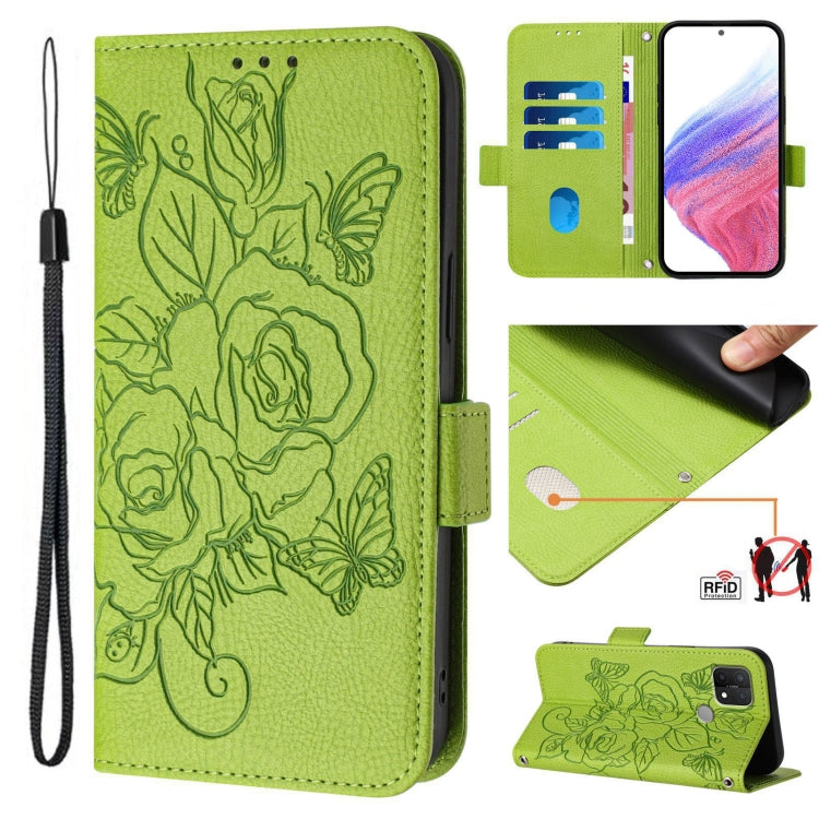 Embossed Rose RFID Anti-theft Leather Phone Case, For OPPO A74 4G / F19 / F19s / A95 5G / 4G, For OPPO A15 / A15s / A35 2021, For OPPO A54 5G / A74 5G / A93 5G, For OPPO Reno5 5G / 4G / Find X3 Lite, For OPPO Reno4 Lite / Reno4 F